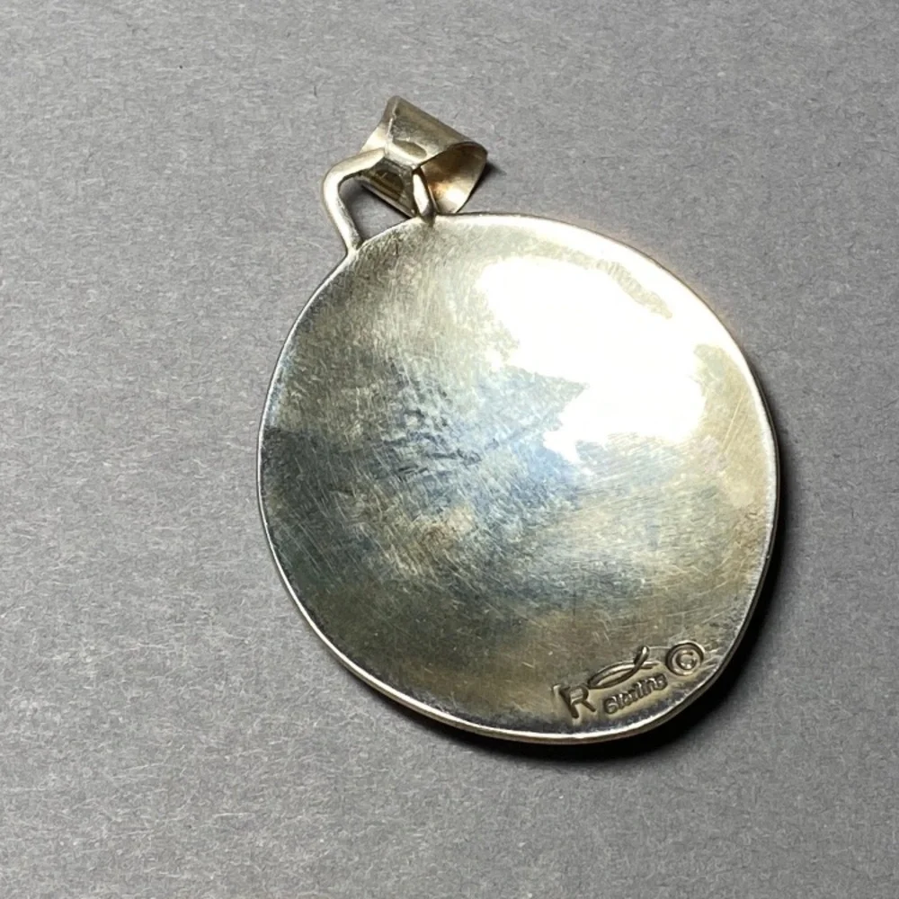 Navajo Roger John Story Of Christ Story Teller Sterling Silver pendant - Picture 4 of 5